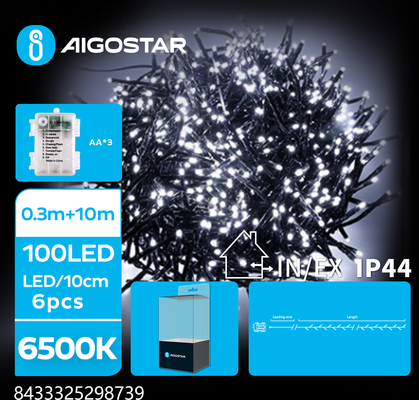 Cadena Luces Navidad con Pilas Luz Fria 100 Led 10 Metros